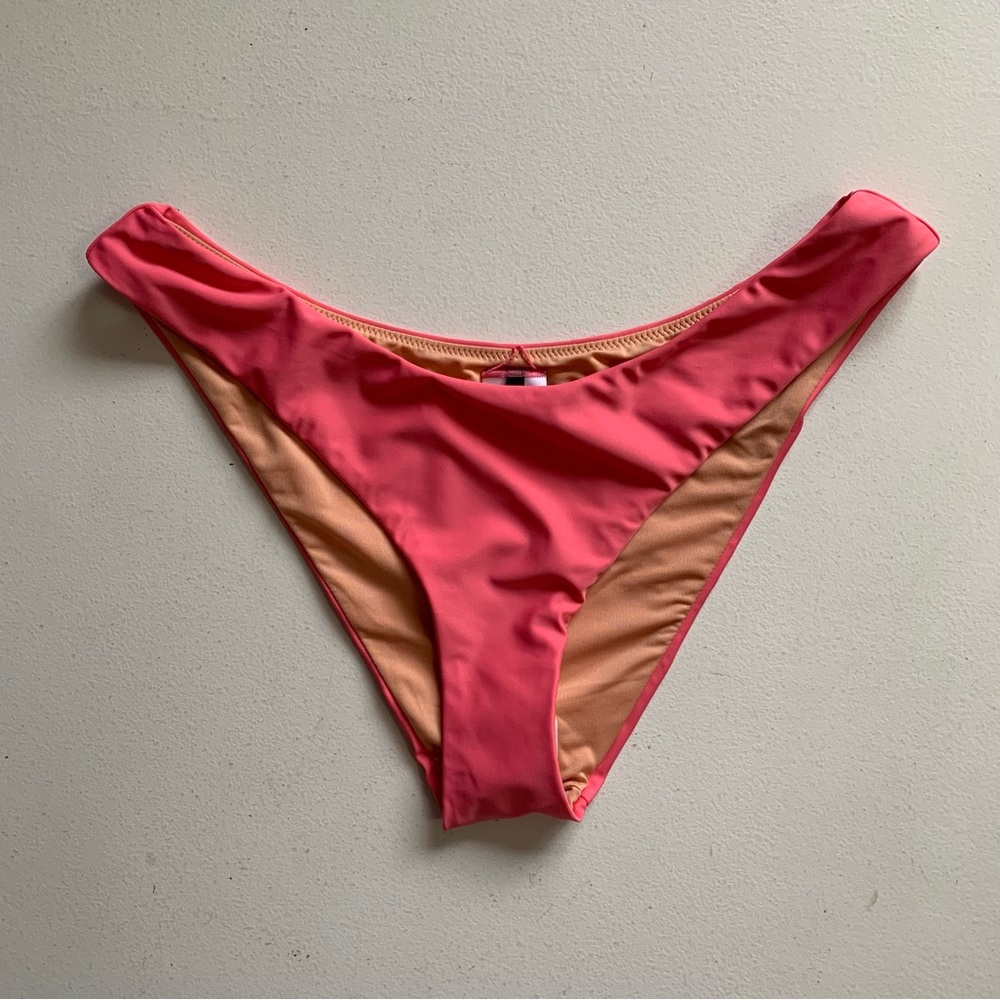 J Crew Pink Curved Waist Cheeky Bikini Bottom Size Medium NWT